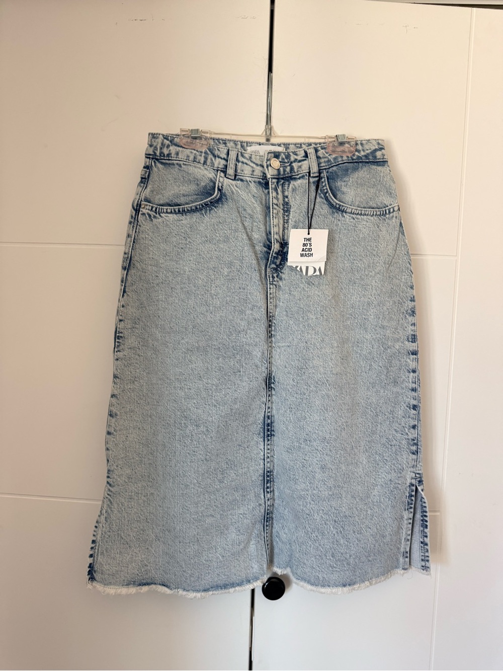 NWT Zara Acid Wash Denim Skirt
